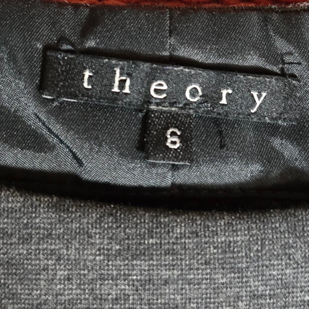 Theory Dress Womens 6 Charcoal Sleeveless Sheath Career Tailored Cotton Blend - Picture 7 of 8